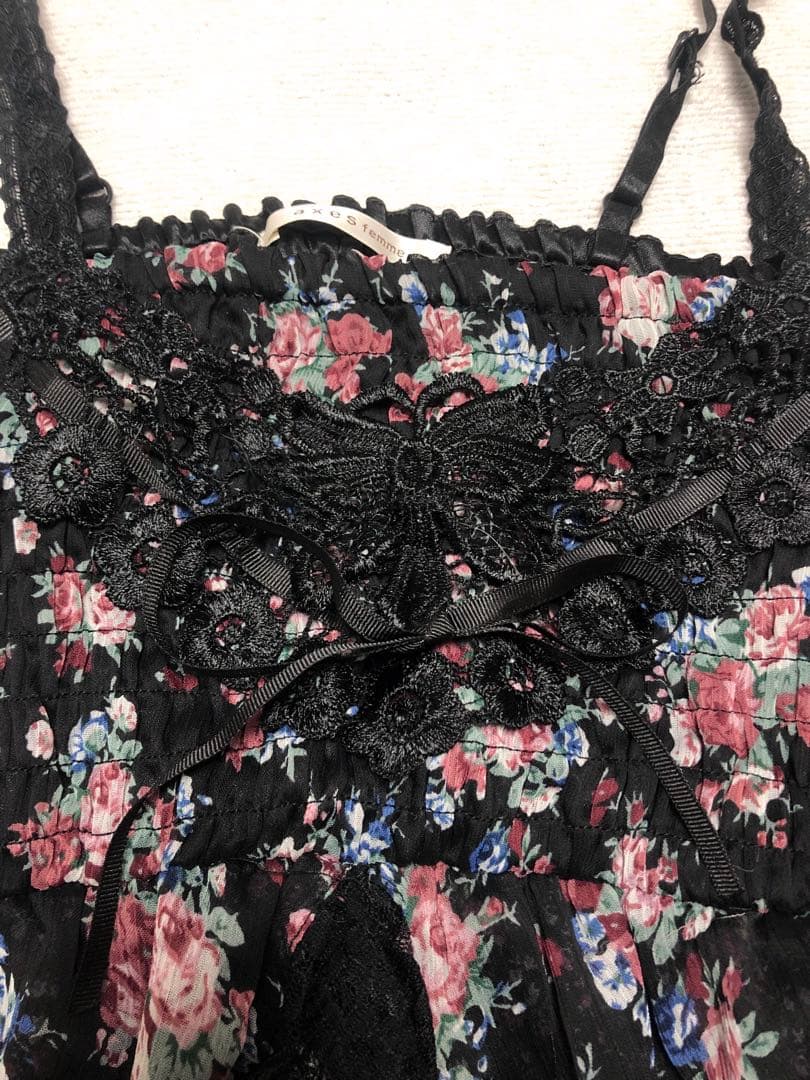 希少axes femmefフリルキャミソールトップス花柄　リズリサ姫系　レア