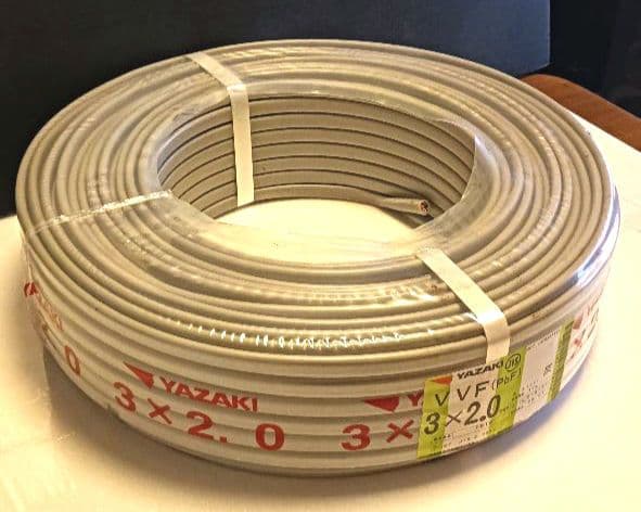 YAZAKI VVF(PbF) 3×20mm ケーブル 100m