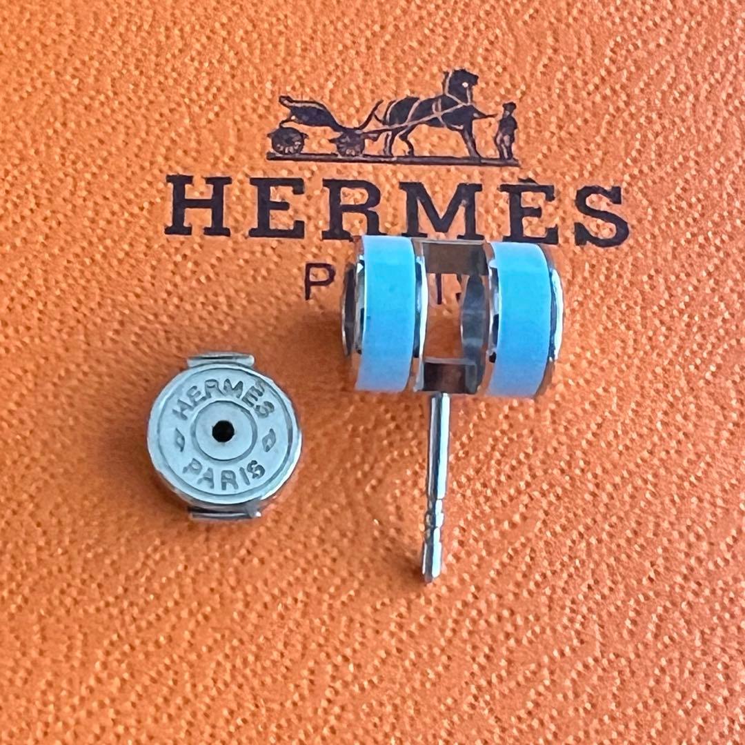HERMES エルメス 片耳用 ターコイズブルー 希少色