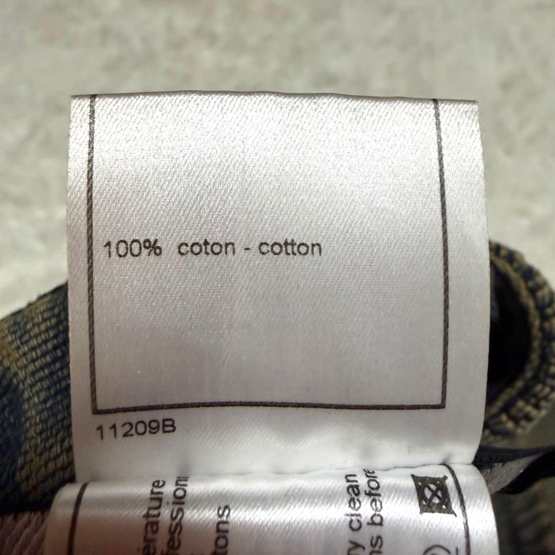 【極美品】シャネル　デニムジャケット　ノーカラー　ココボタン　ビンテージ加工　M