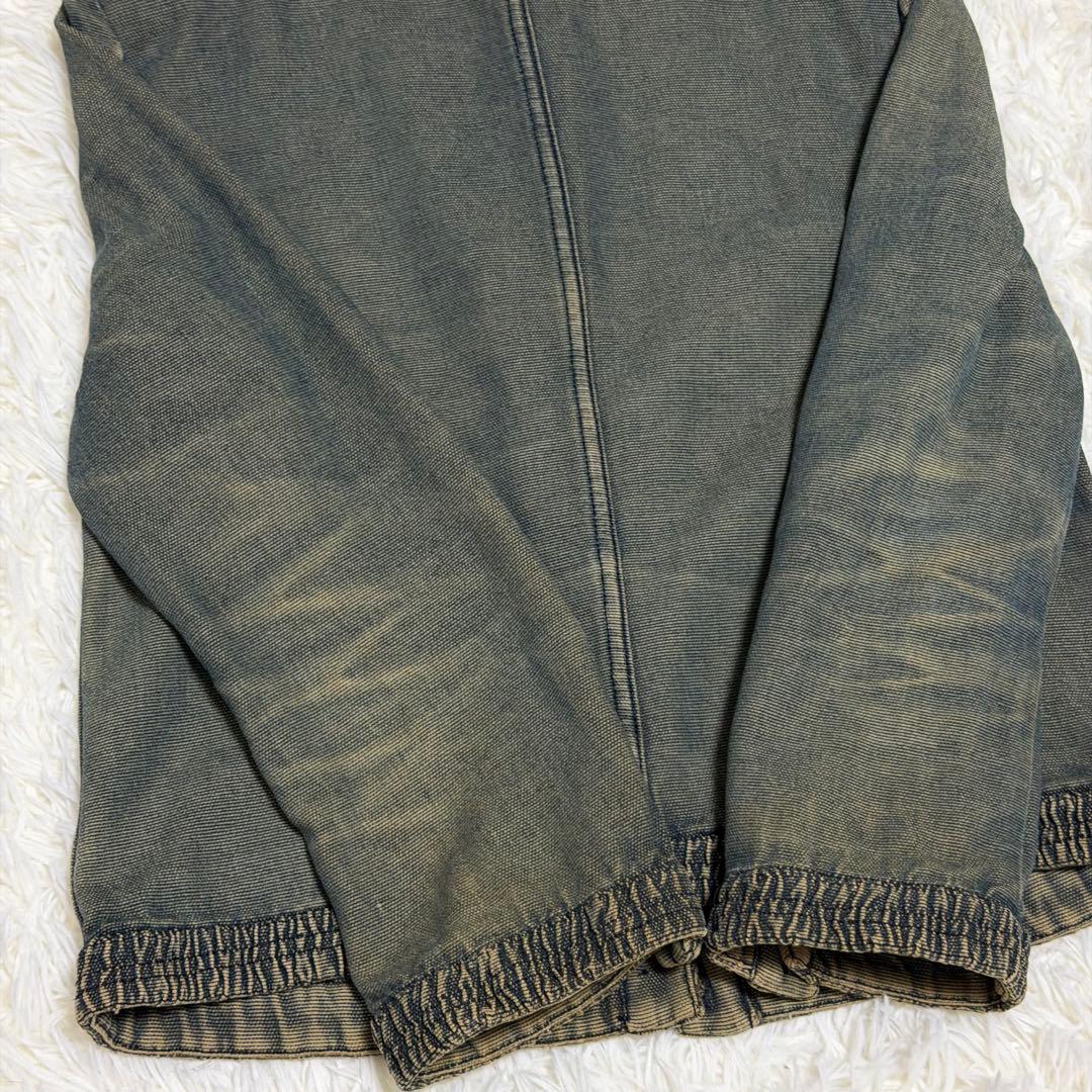 【極美品】シャネル　デニムジャケット　ノーカラー　ココボタン　ビンテージ加工　M