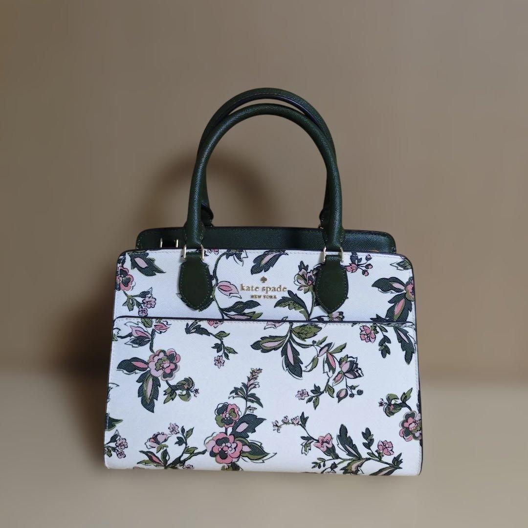 kate spade フラワープリント ハンドバッグ
