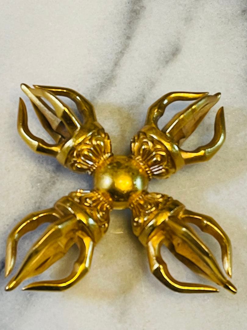 即日発送 チベット密教新品 カツマ 羯磨 十字 金剛杵 ダブルドルジェ 210g