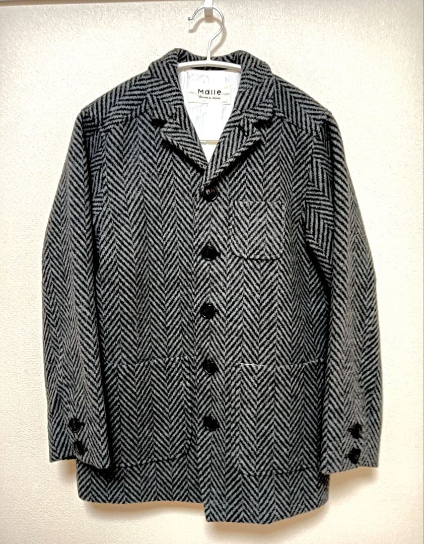 Malle (マル）ヘリンボーンジャケット グレー M