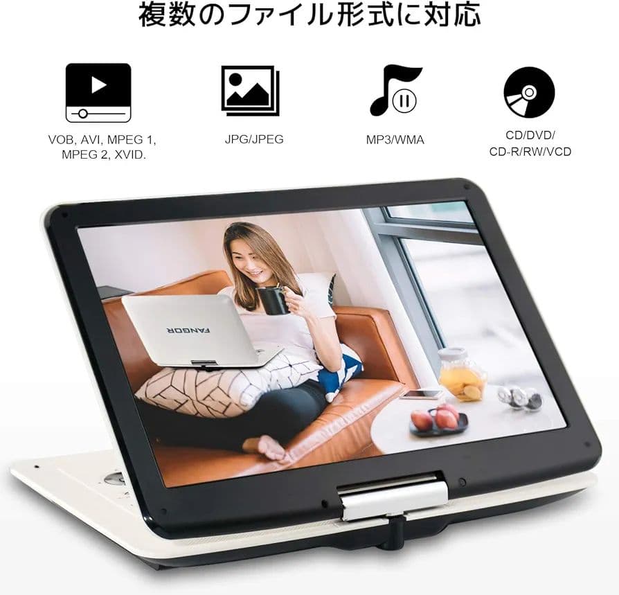 新品◆ 大画面 ポータブル DVDプレーヤー 15.5型 バッテリー内蔵