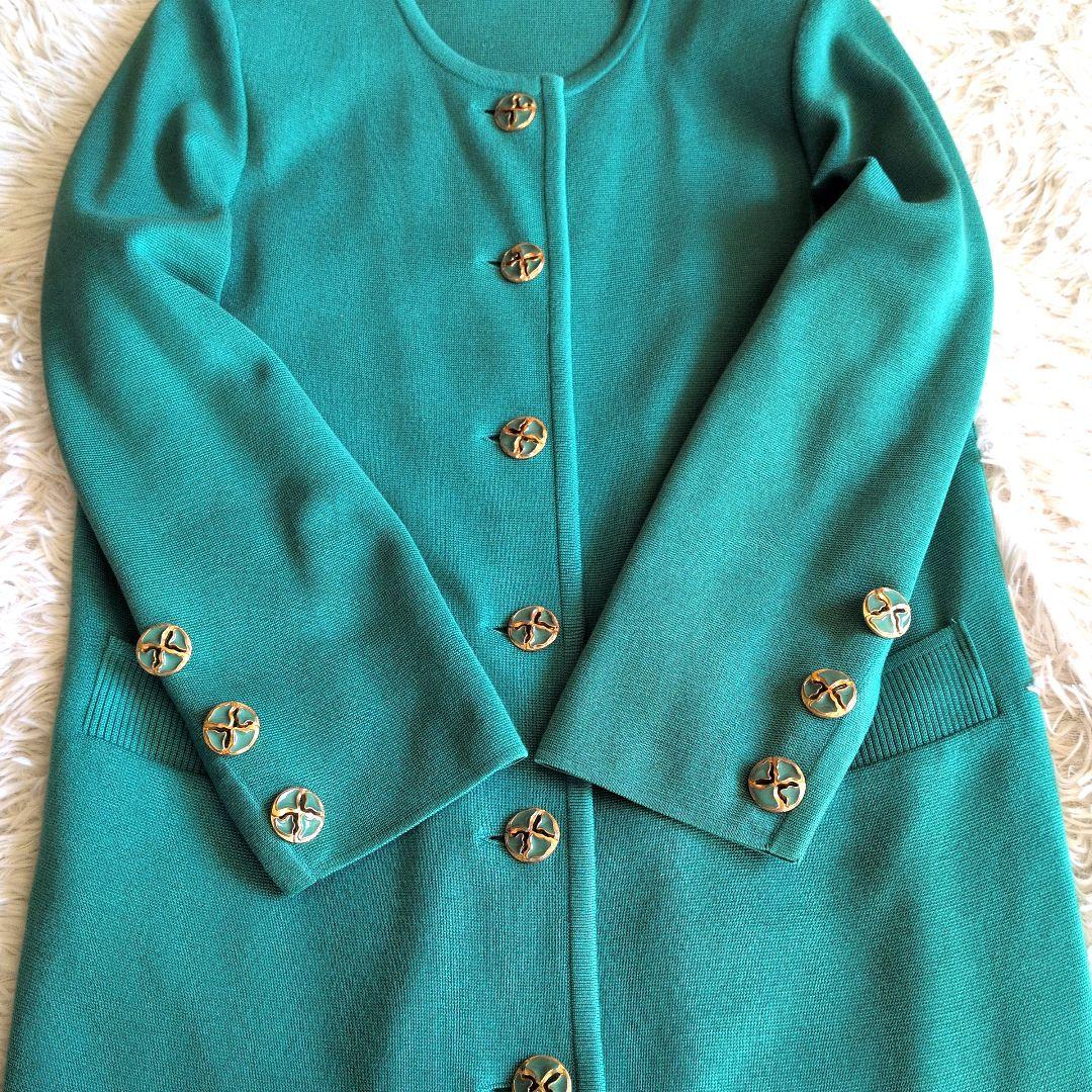 【美品】イヴサンローラン　YSL　ミドル丈カーディガン　金ボタン　ヴィンテージ