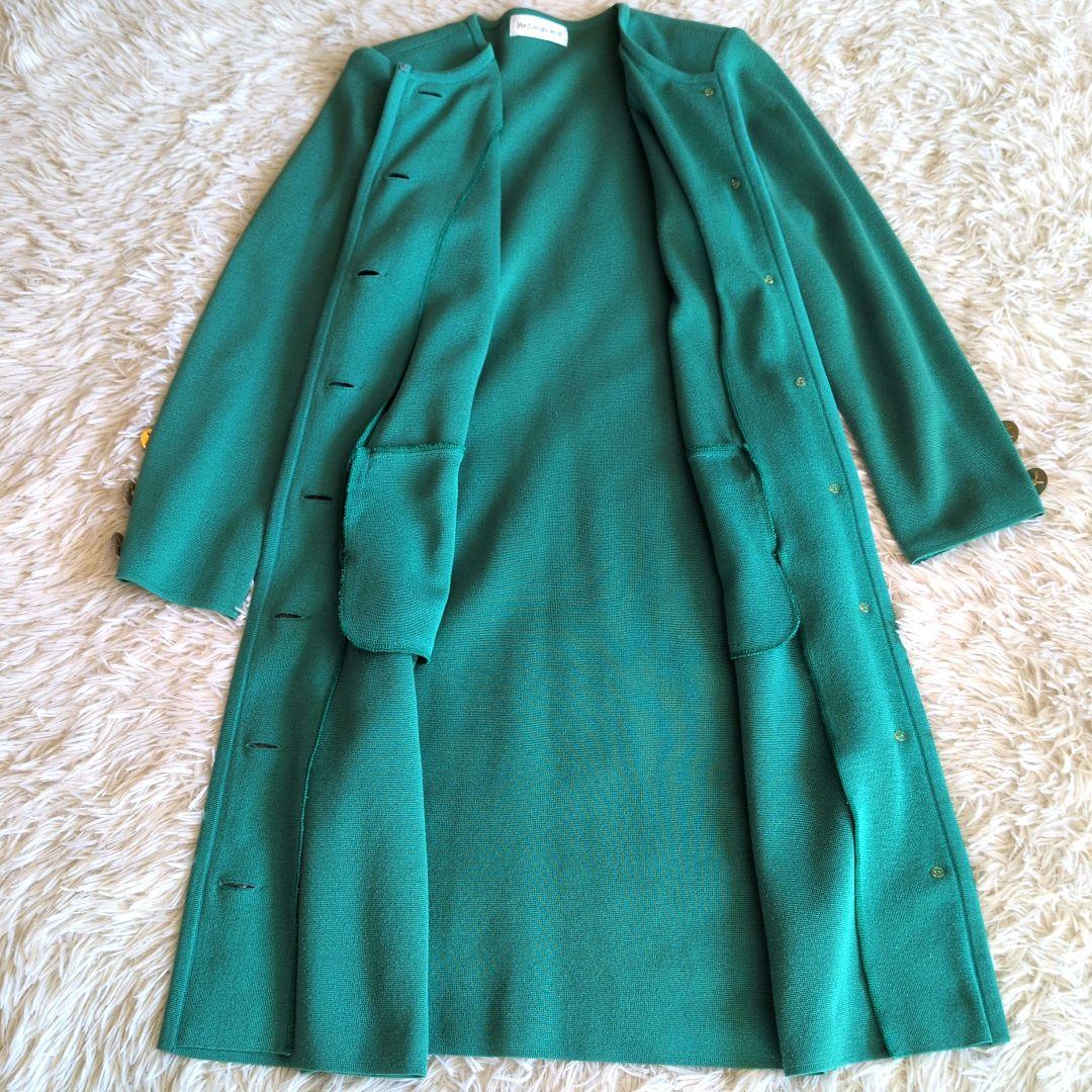 【美品】イヴサンローラン　YSL　ミドル丈カーディガン　金ボタン　ヴィンテージ