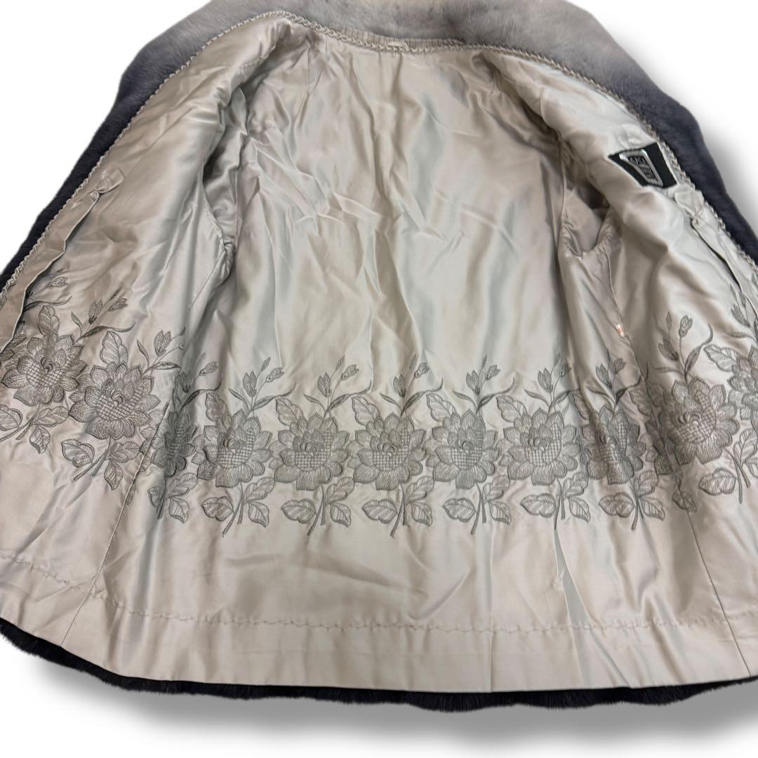 希少色 美品 サガミンク 1825 グラデーション 毛皮 リアルファーコート