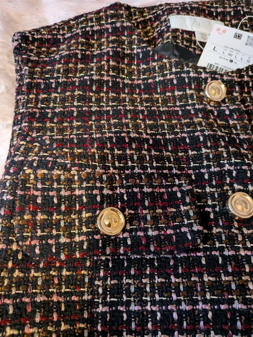 【完売品】ZARA ベルト付きテクスチャーベストツイードベスト 新品未使用