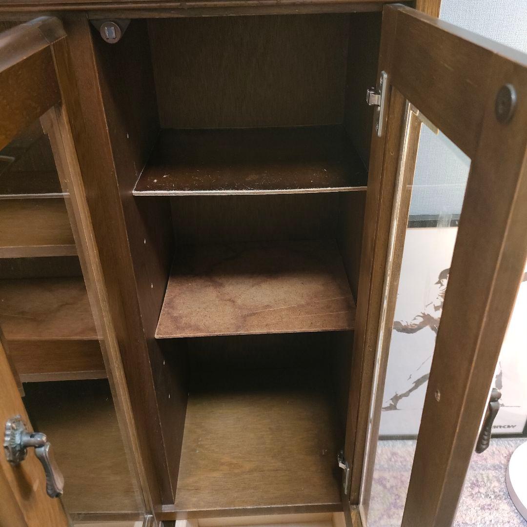 昭和レトロ クラシカル 3枚扉ガラスキャビネット食器棚/飾り棚 日本製