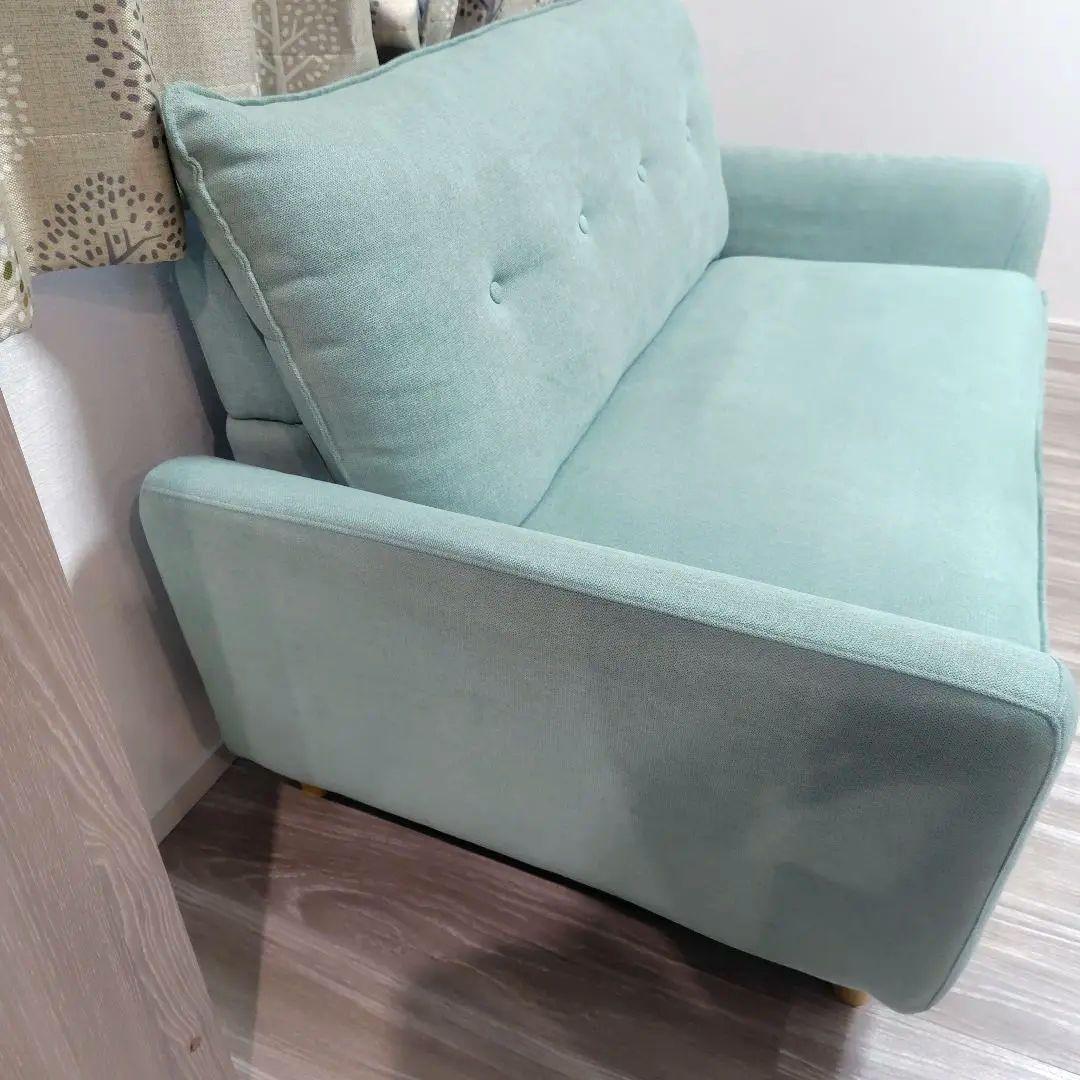 ニトリ　コンパクト2人掛けソファ　グリーン