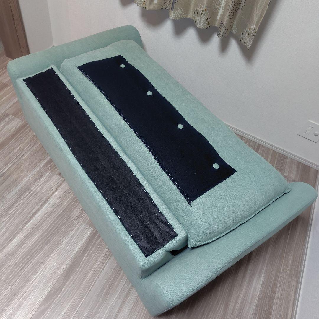 ニトリ　コンパクト2人掛けソファ　グリーン