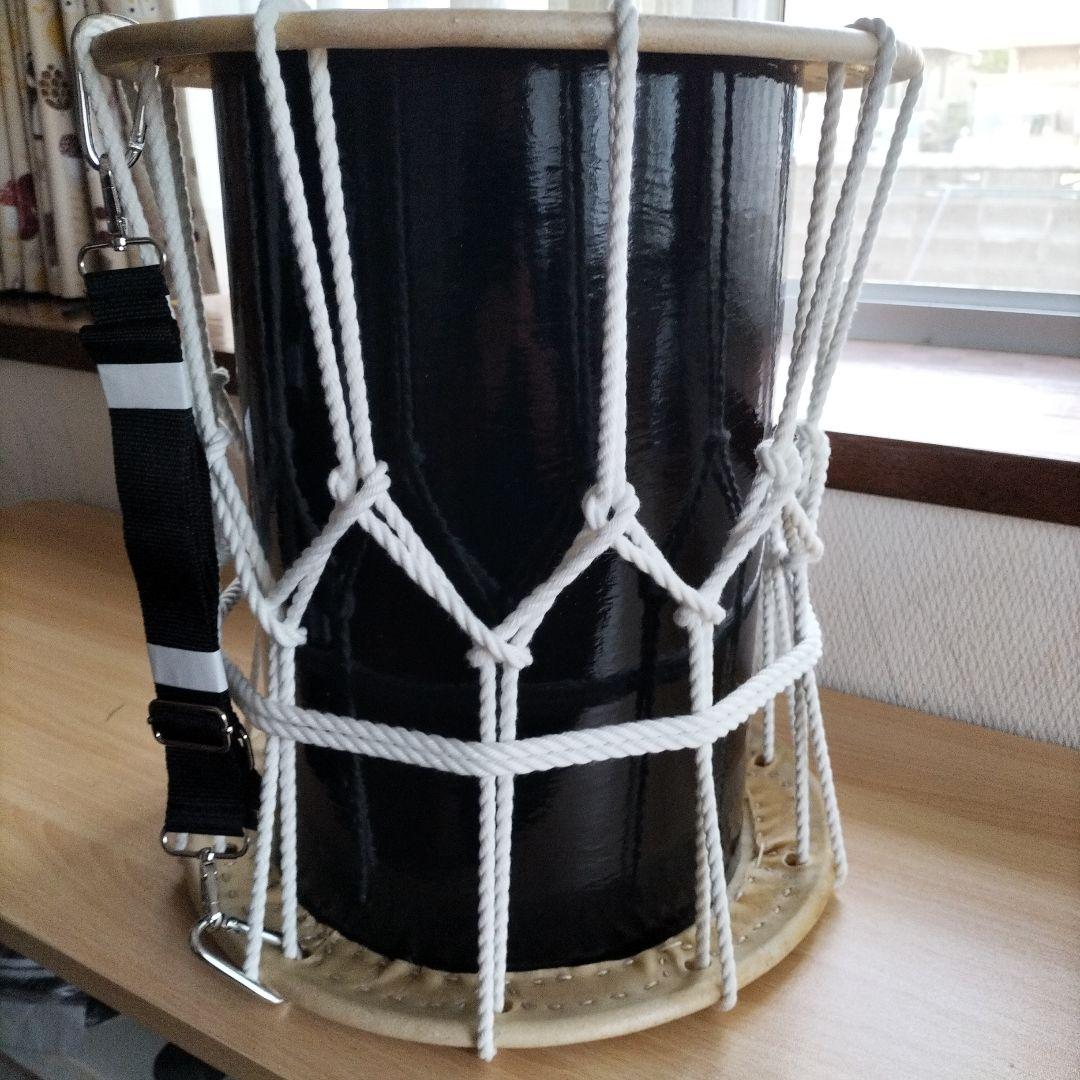 担ぎ太鼓 1.2尺締太鼓　和太鼓 天然皮革　ストラップ付き中古品⑤