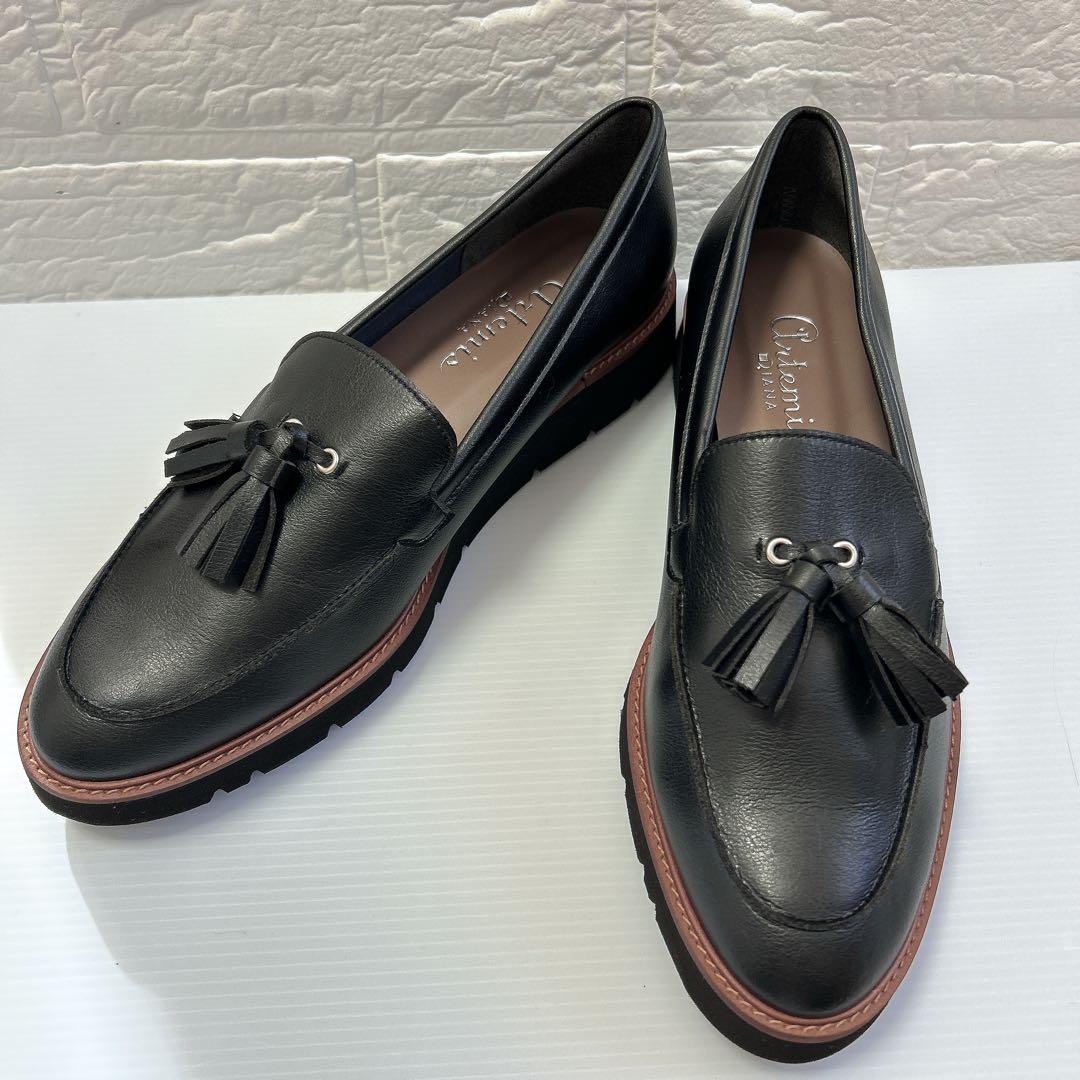 【未使用級✨】超軽量DIANA 黒タッセルローファー25㎝