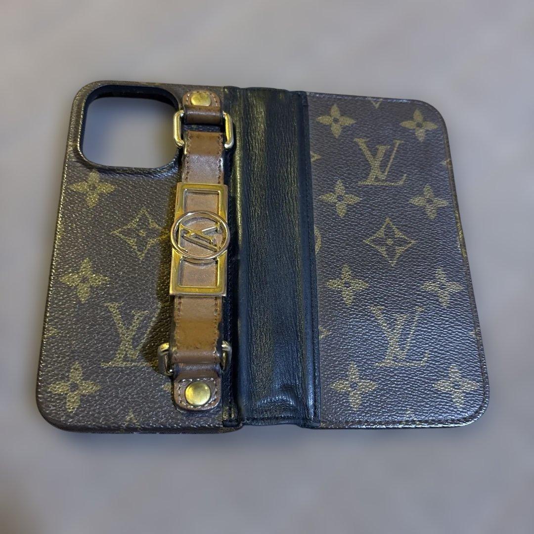 ルイヴィトン iPhone14 Pro フォリオ モノグラム 手帳型ケース特注品