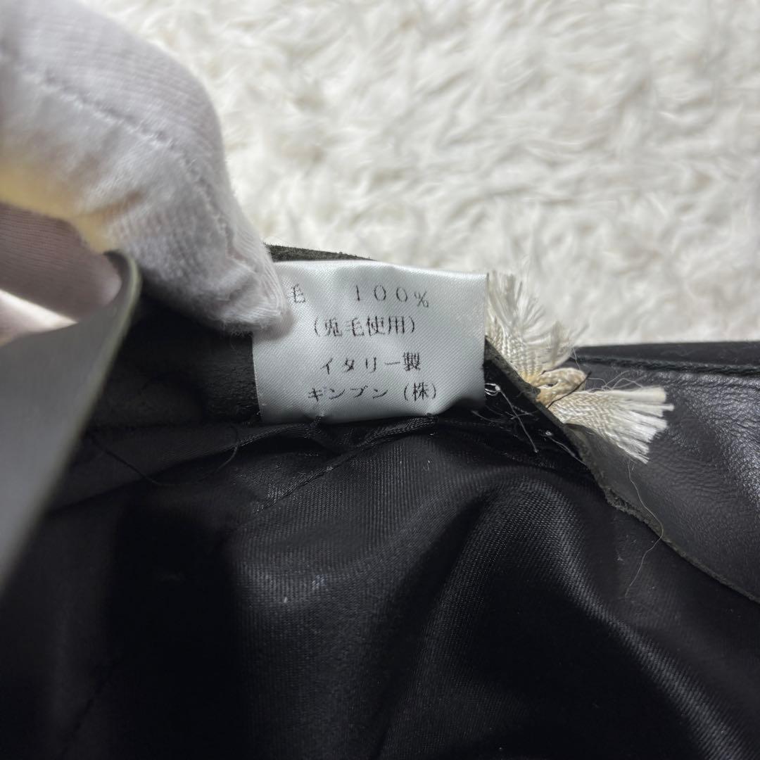 【美品】ボルサリーノ 中折れハット ラビット フェルト 黒 60サイズ