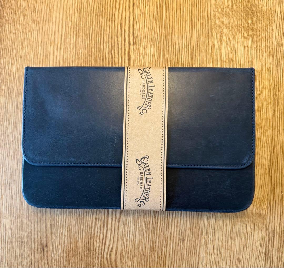 ガレンレザー 12本差しハードペンケース　クレイジーホース ネイビー