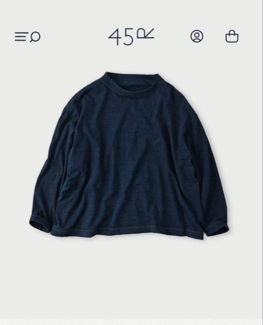 45R 天竺のMシャツ(インディゴ) 45R tシャツ　　　ぺーぺーくん刺繍