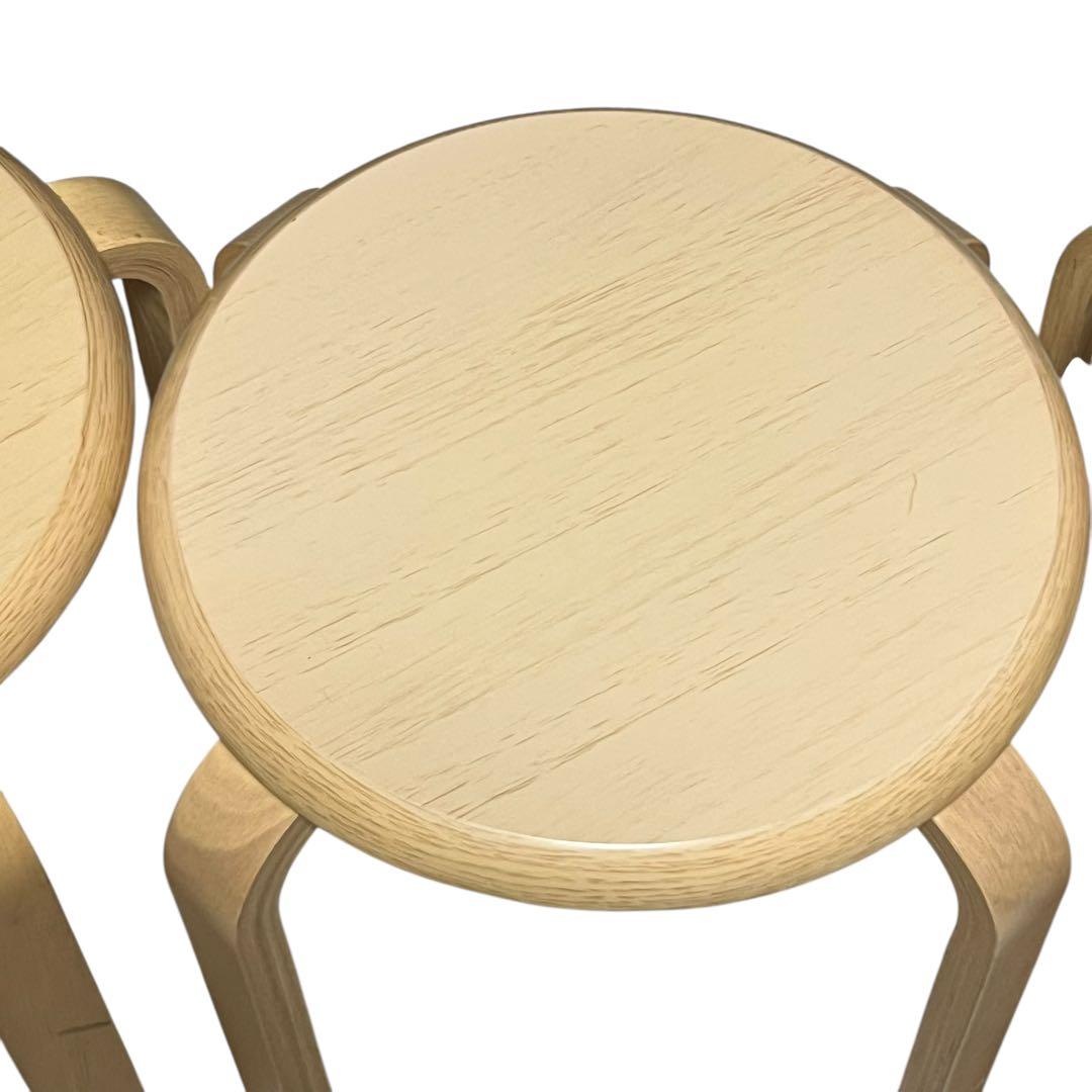 木製曲木チェア スツール スタッキング ナチュラル 4脚セット　不二貿易