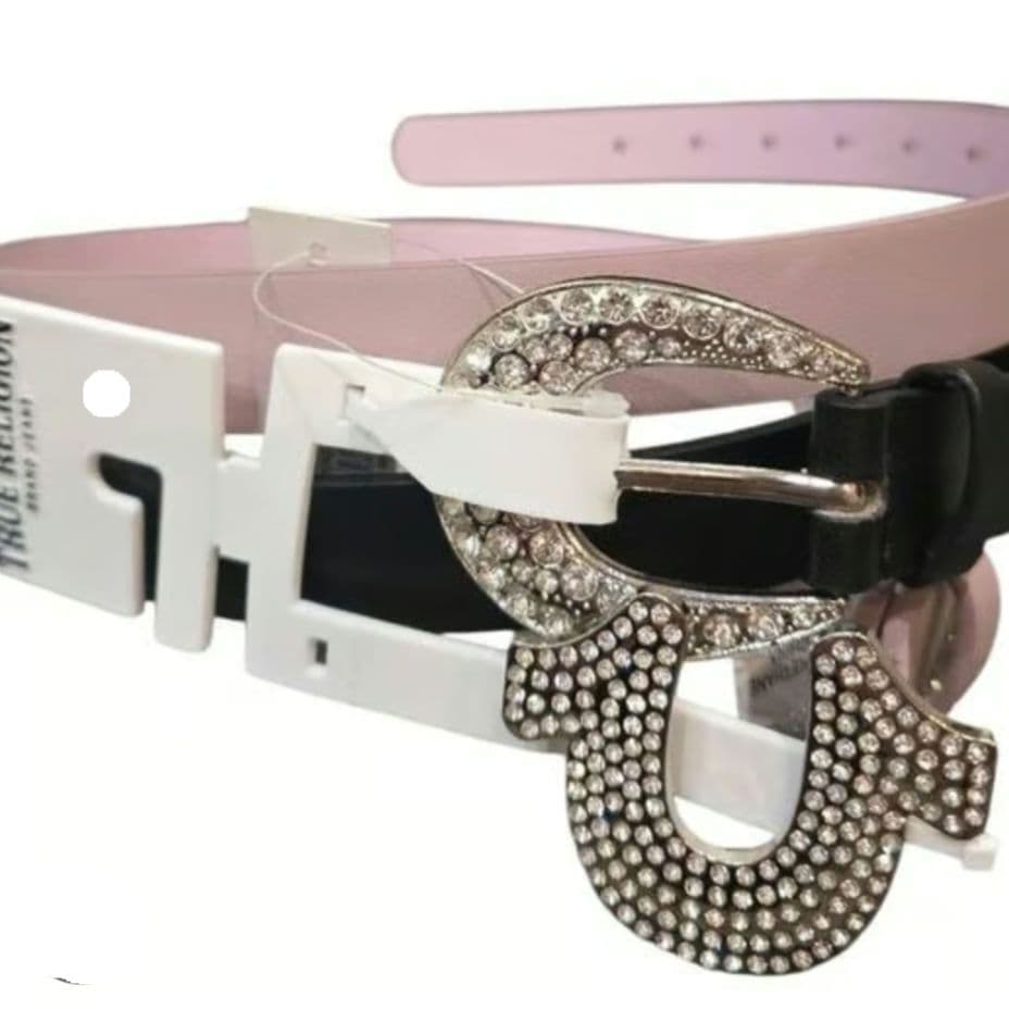 【2本セット】トゥルーレリジョン ホースシューバックルベルト ラインストーン