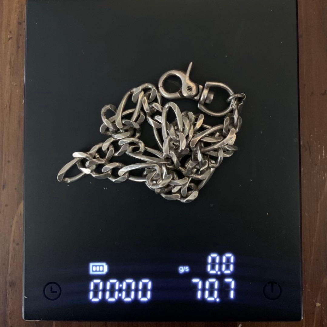 ［ヴィンテージ］イタリア製 シルバー925 ウォレットチェーン フィガロチェーン