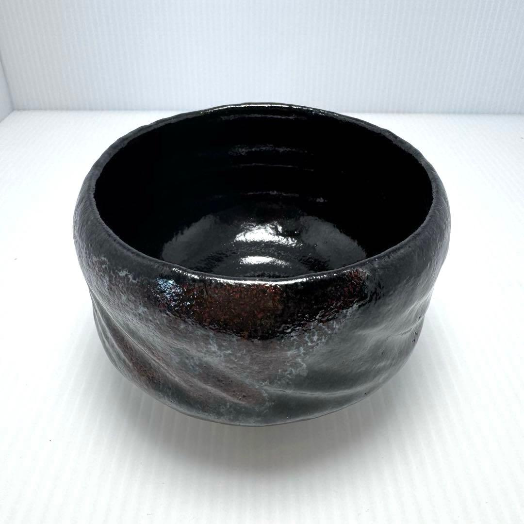 新品未使用 黒楽茶碗 三代佐々木松楽 楽焼 楽焼窯元 黒 共箱 説明書