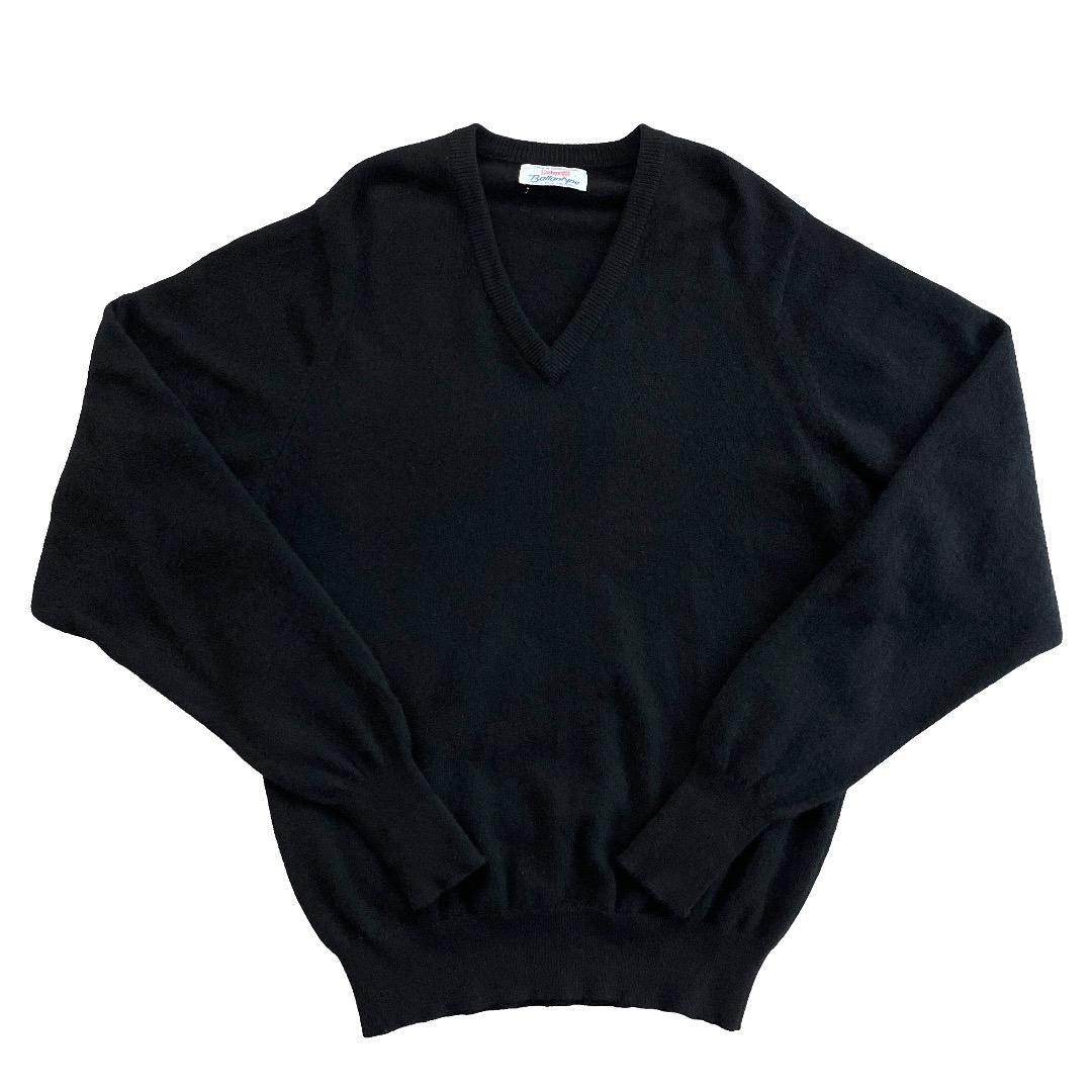 【Vintage】BALLANTYNE Vネックセーター 黒 ブラック カシミア