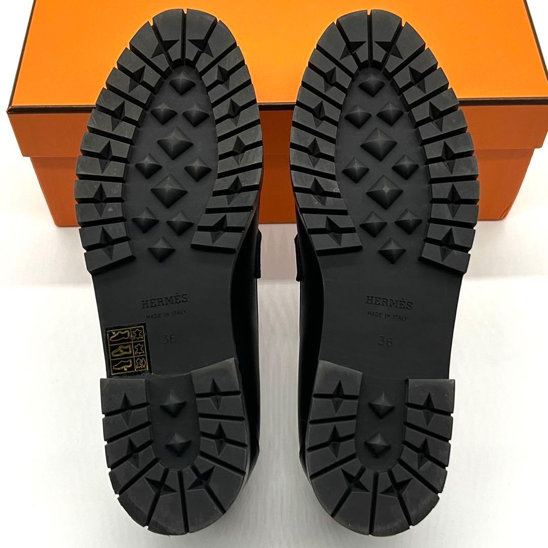 付属品完備　エルメス　モカシン　フォーブル　ローファー　36サイズ　黒　22cm