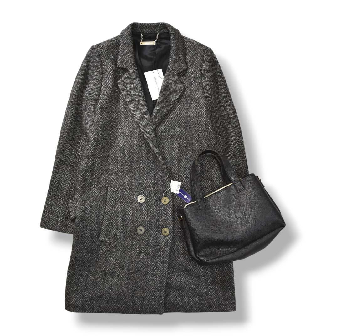 【高級】 【新品】 マダム ア パリ アルパカ混 ウールコート 通勤 オフィス♪