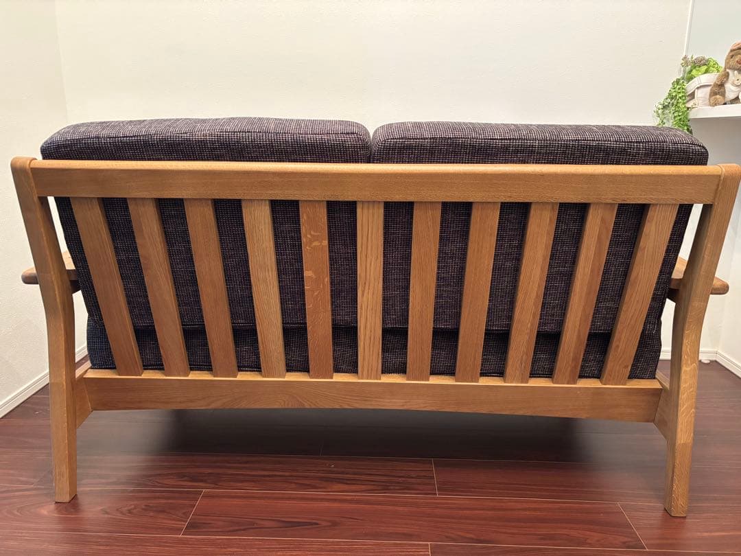 2人掛け　デザイナーズ　木枠ソファ