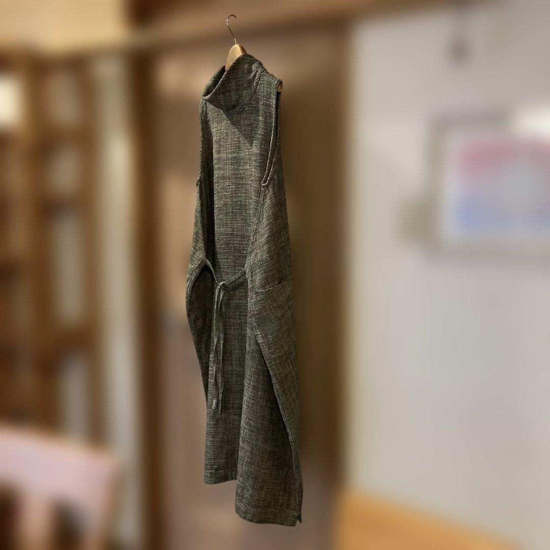 美品 うさとの服 綿 エプロンドレス 藍染 草木染め usaato ウサト