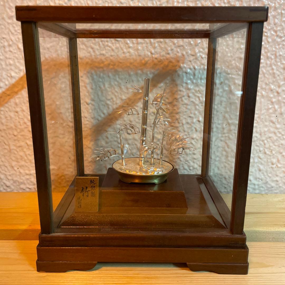 純銀製　竹　光則作