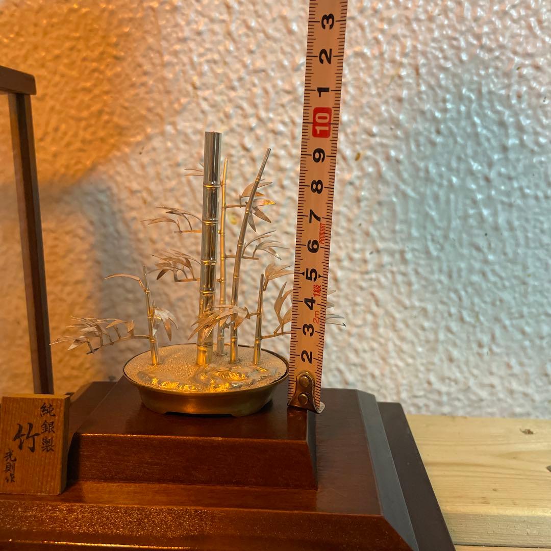 純銀製　竹　光則作