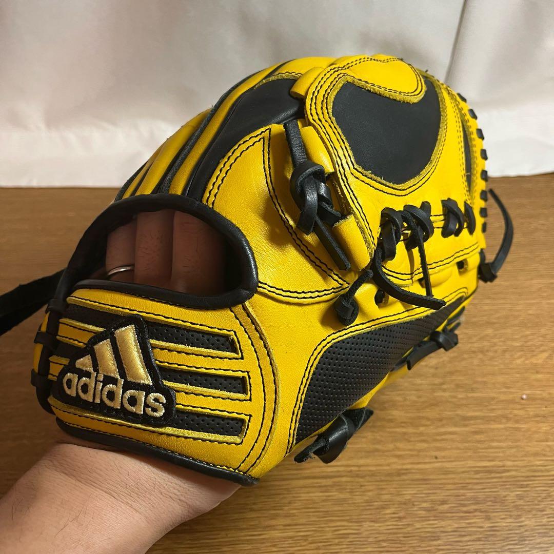 adidas 一般軟式 野球用 グローブ グラブ イエロー/ブラック 内野用