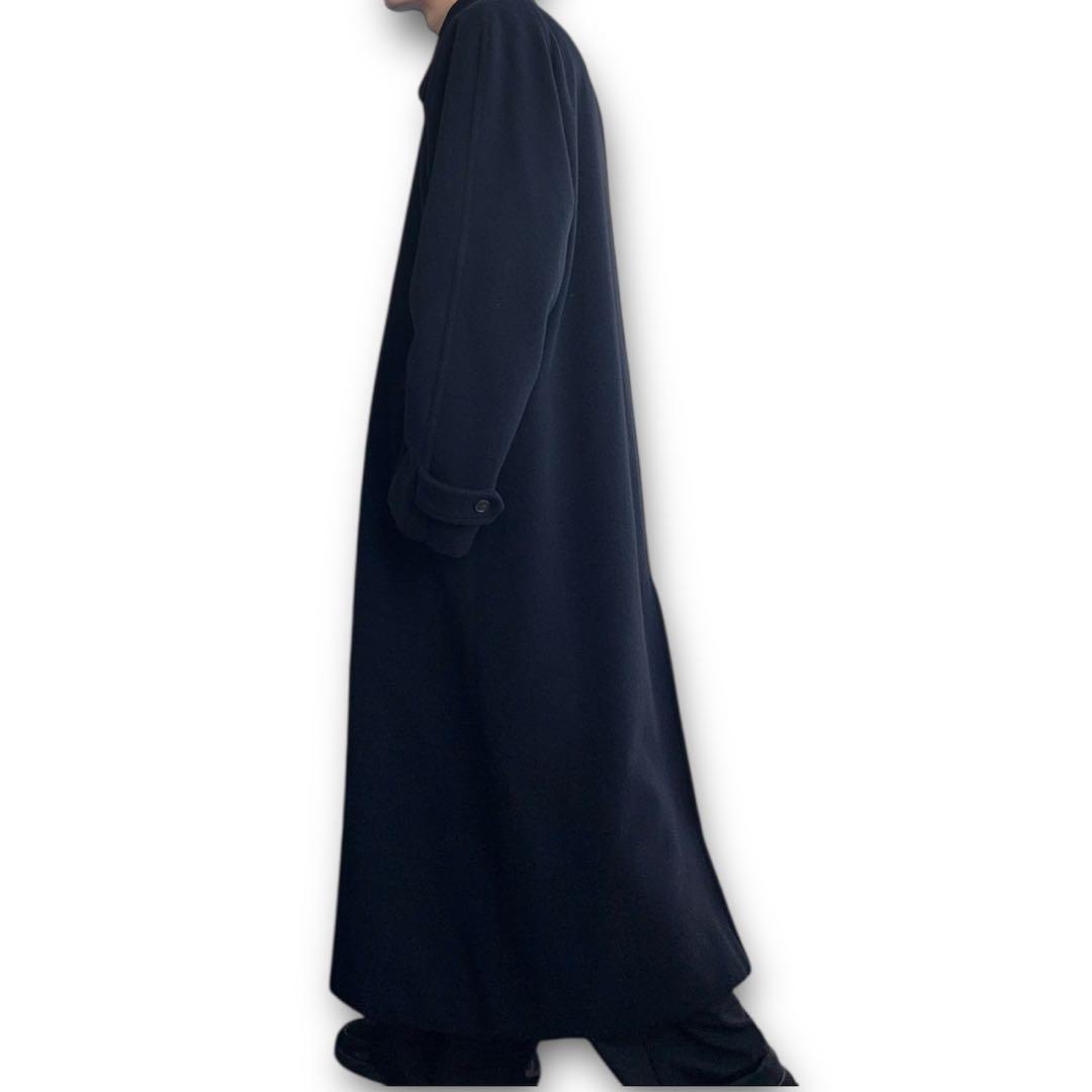 ジャケット・アウター 80s black angora wool balmacaan longcoat