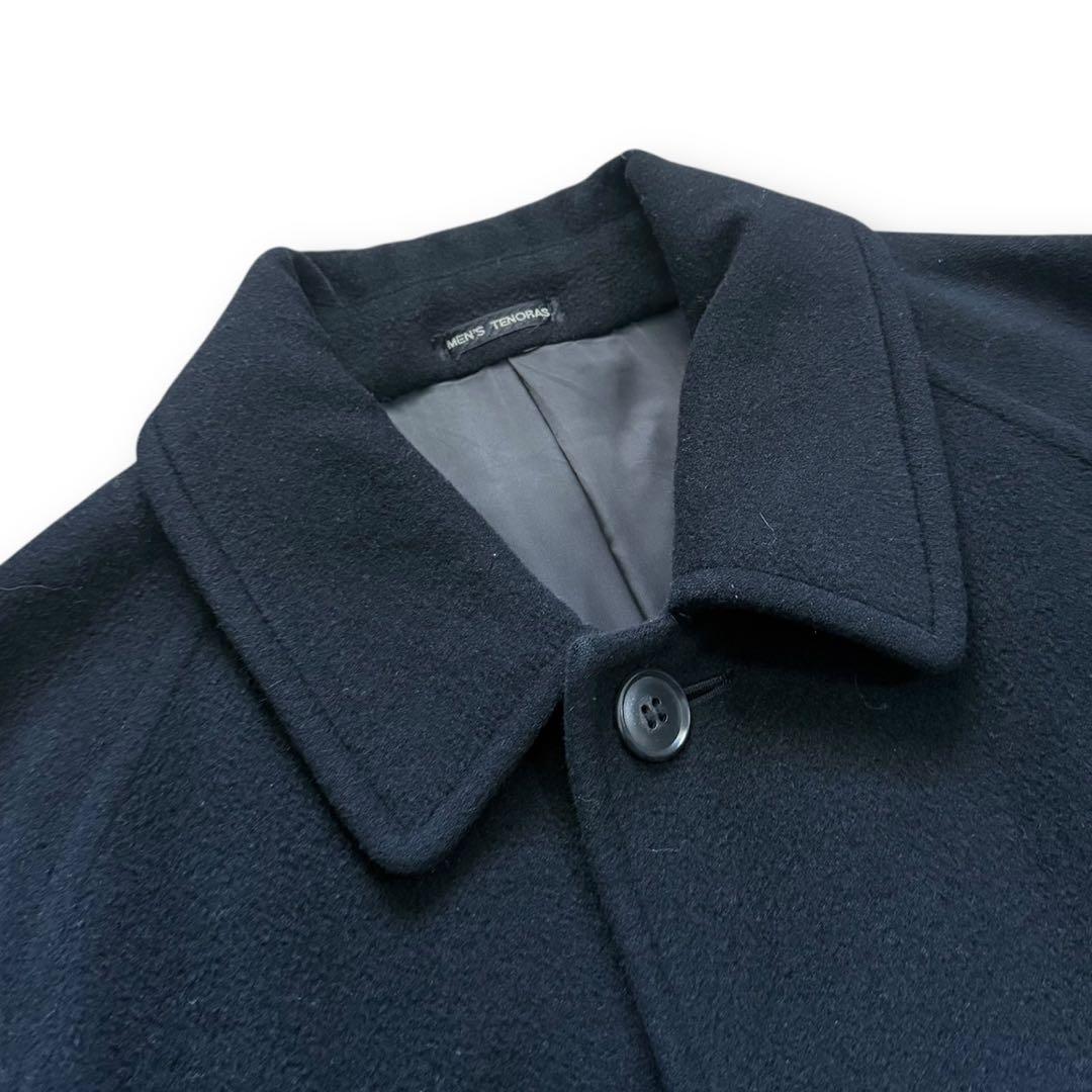 ジャケット・アウター 80s black angora wool balmacaan longcoat