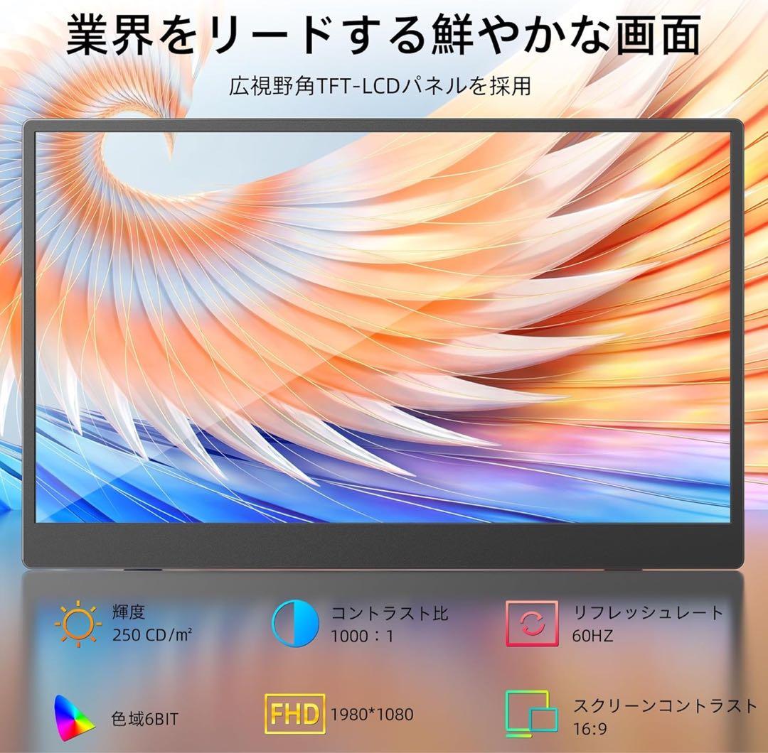 WEY 2024新型 モバイルモニター 15.6インチ 1920x1080
