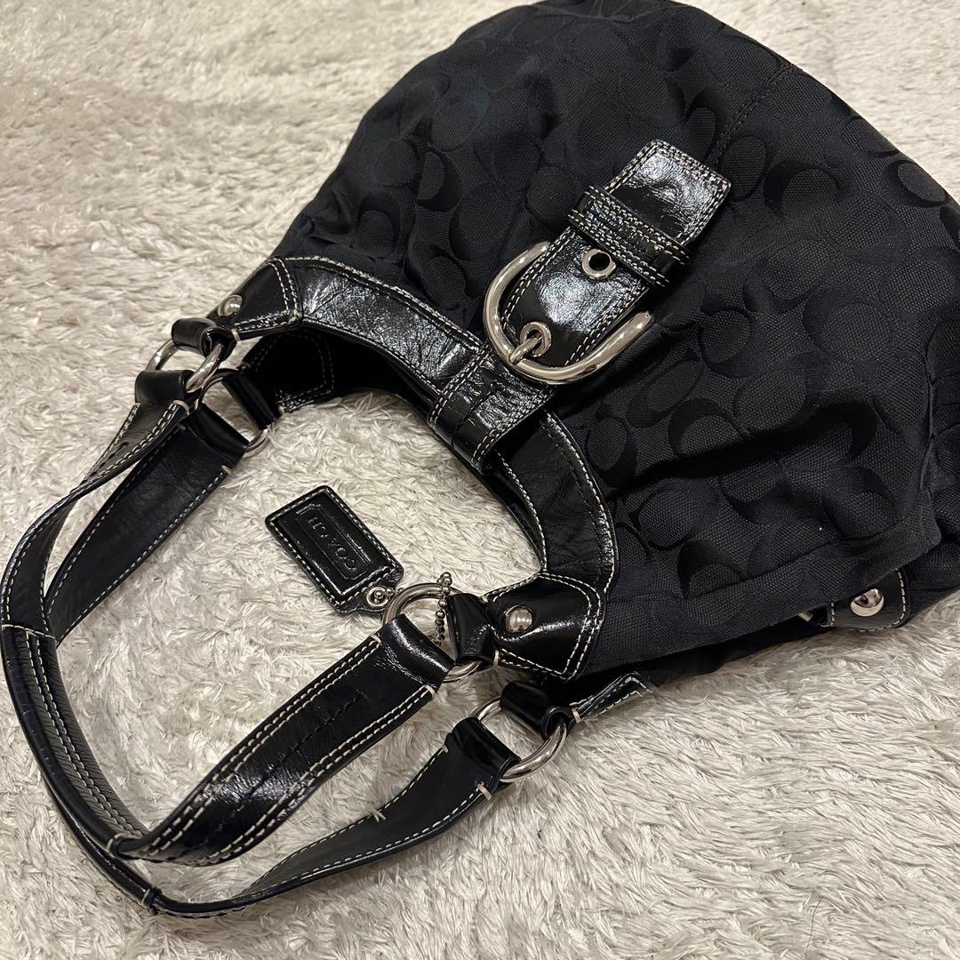 COACH コーチ　シグネチャー　ソーホー　ハンドバッグ　トート　総柄　レザー