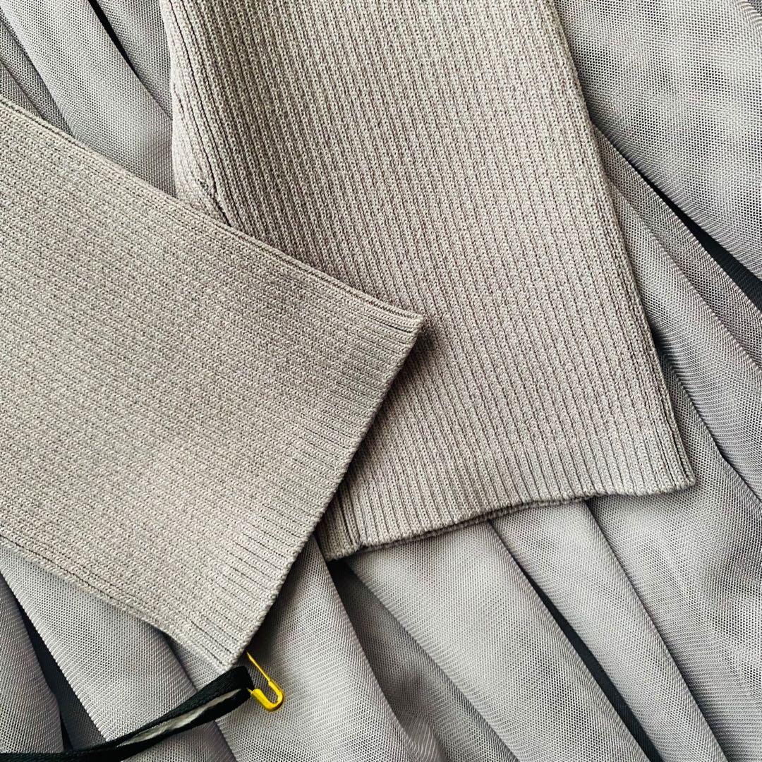 グレースコンチネンタル●未使用タグ付●24SS チュール×ニットドッキングドレス