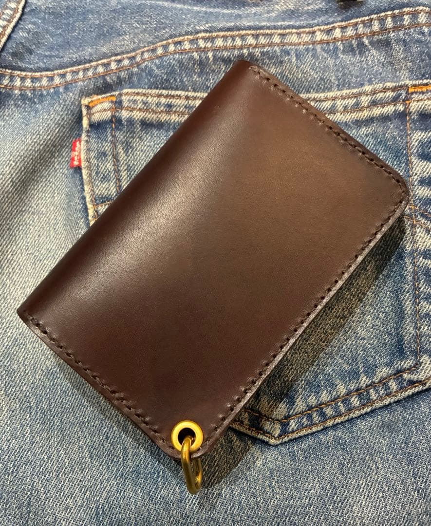 トラッカーウォレット　ミドル　イタリアンレザーブルガロ　アポロコンチョ※即納品