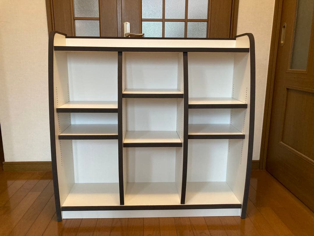 オープンシェルフ 本棚 ホワイト ダークブラウン