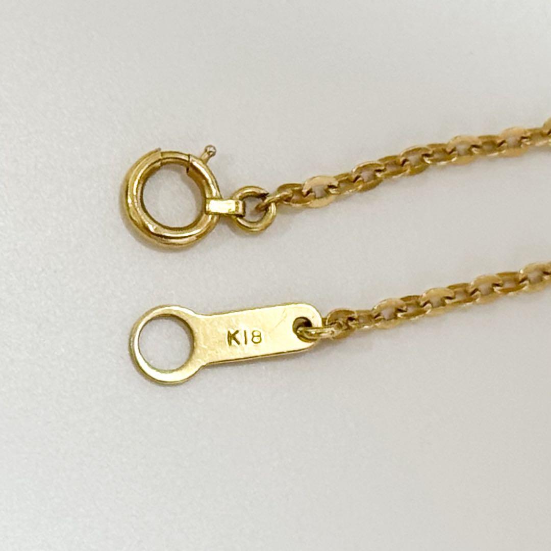 K18 ゴールド シンプル チェーンネックレス40cm
