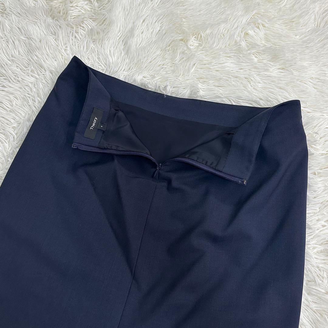 Theory セオリー スーツセット ノーカラー スカート ネイビー 4