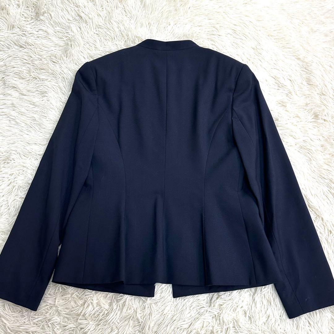 Theory セオリー スーツセット ノーカラー スカート ネイビー 4