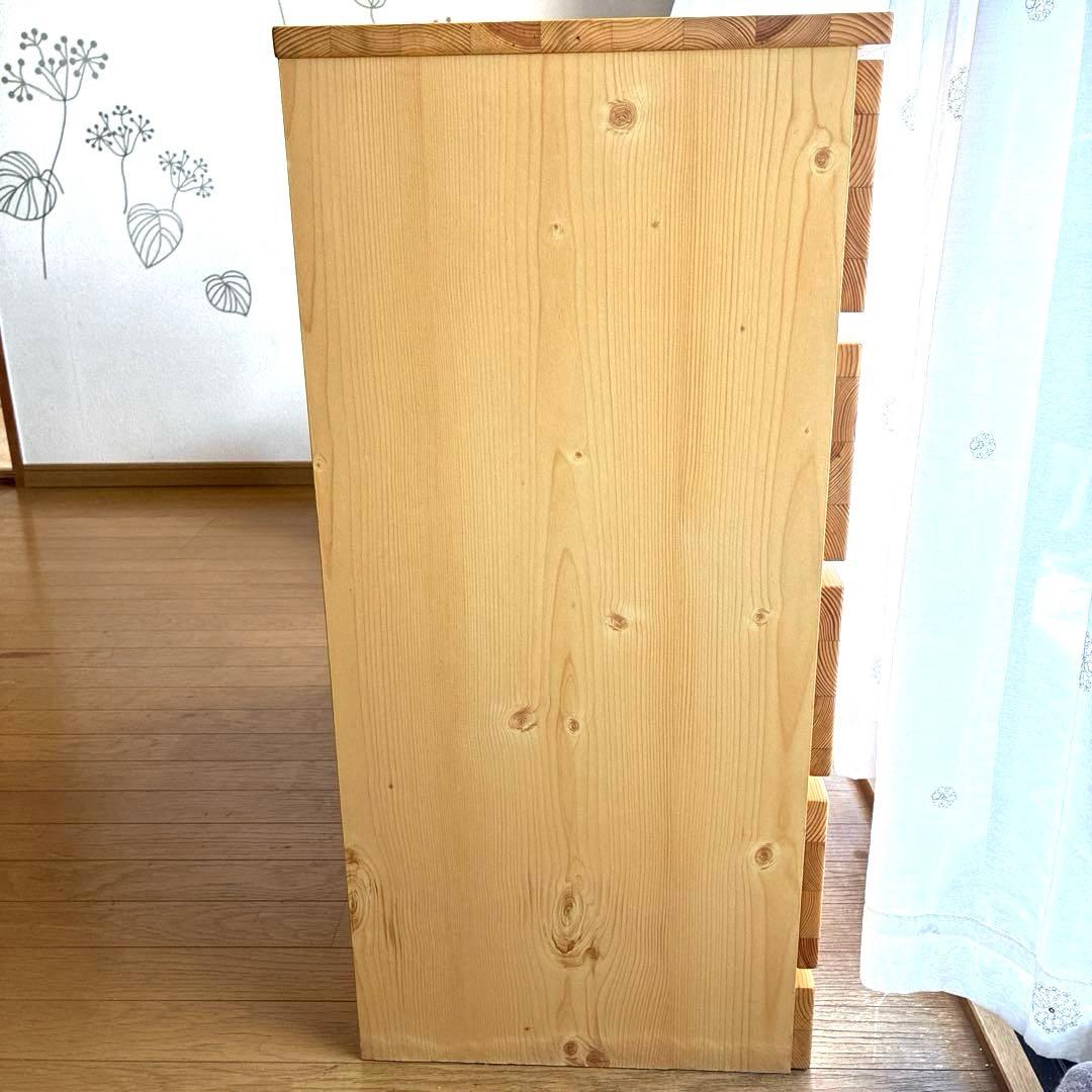 無印良品　パイン材 チェスト　4段 ワイド