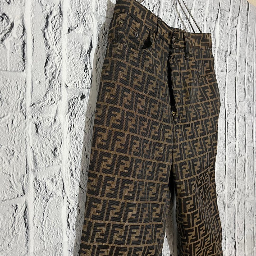 【美品】FENDI フェンディ ズッカ柄 パンツ ボトムス ジャガード 30 M