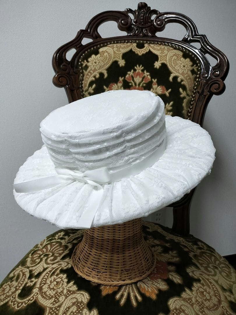 最終価格エレガントレーシーハット（オフホワイト）