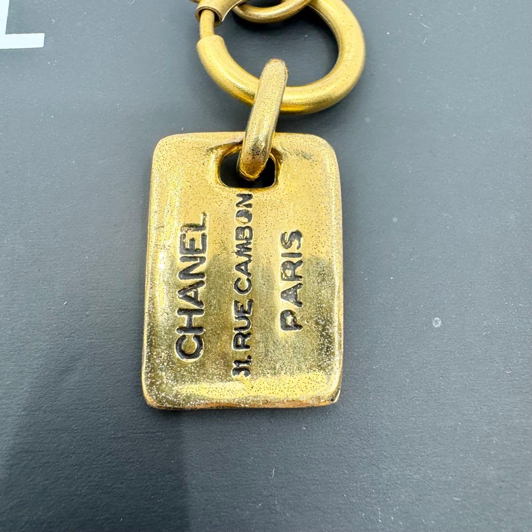 【美品】シャネル ネックレス カンボン プレート ヴィンテージ ゴールド