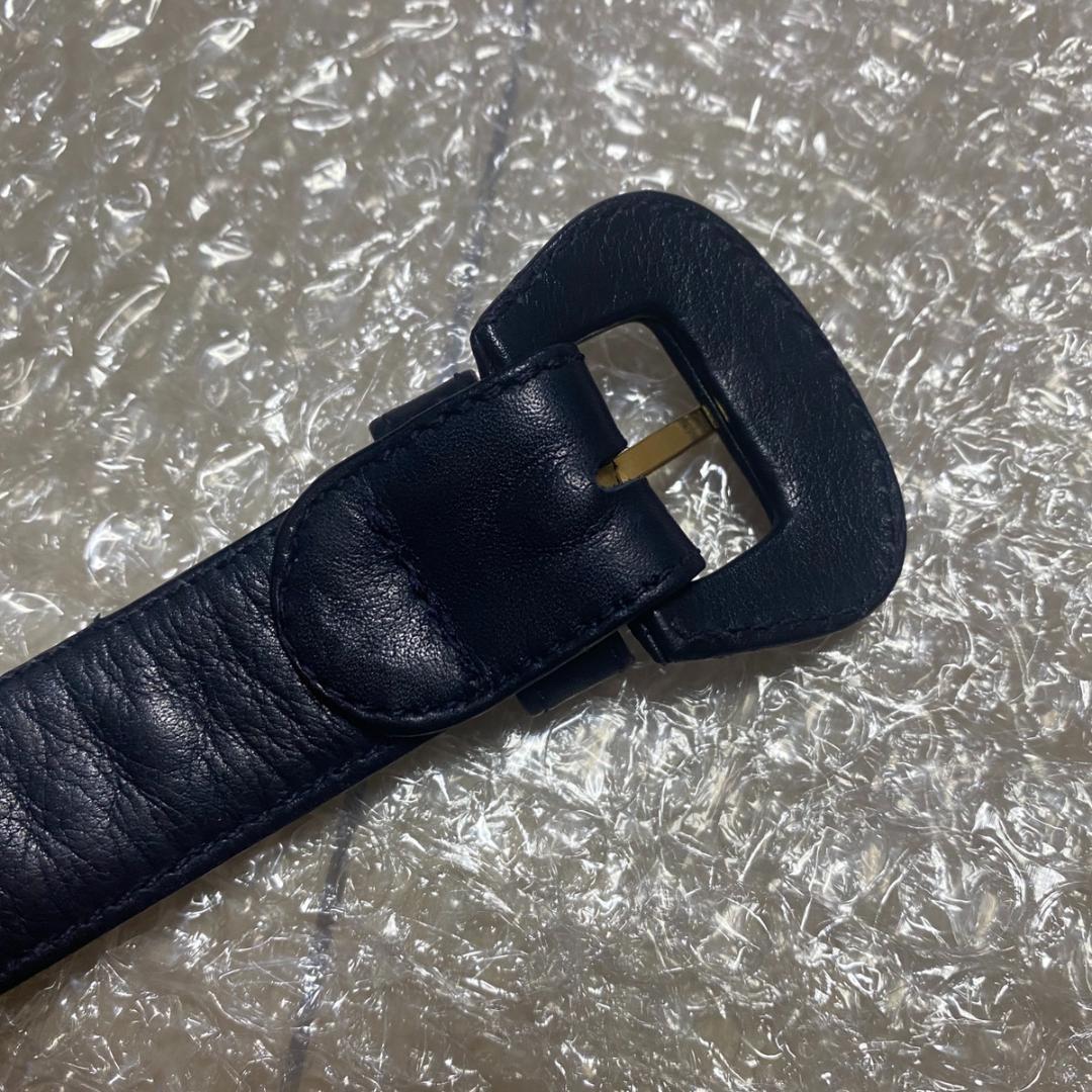 Chanel チェーン レザー ベルト レディース ブラック