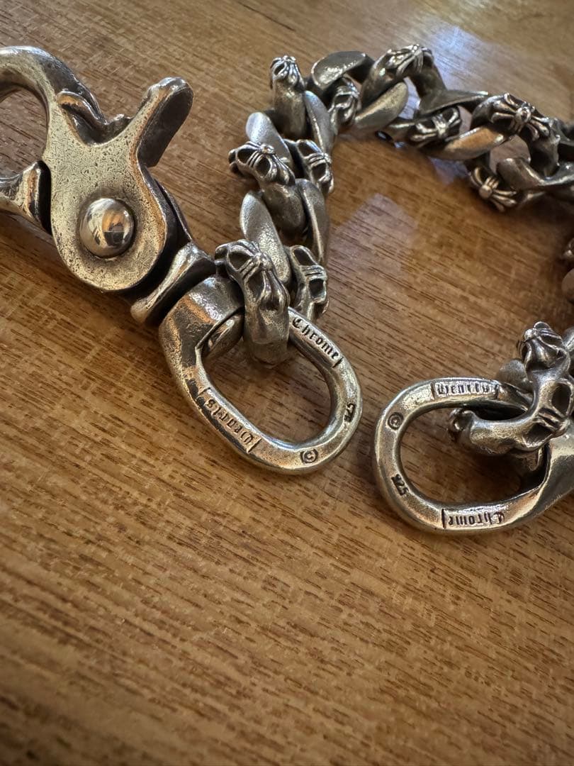 クロムハーツ　インボイス有　ファンシーウォレットチェーン ショート 2クリップ